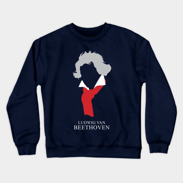 Ludwig van Beethoven - Minimalist Portrait Crewneck Sweatshirt by Wahyu Aji Sadewa